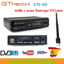 Спутниковый ресивер GTmedia V7S HD Full 1080P+ 1 шт. USB WiFi DVB-S2 поддержка Ccam powervu youpron телеприставка powervu v7 hd