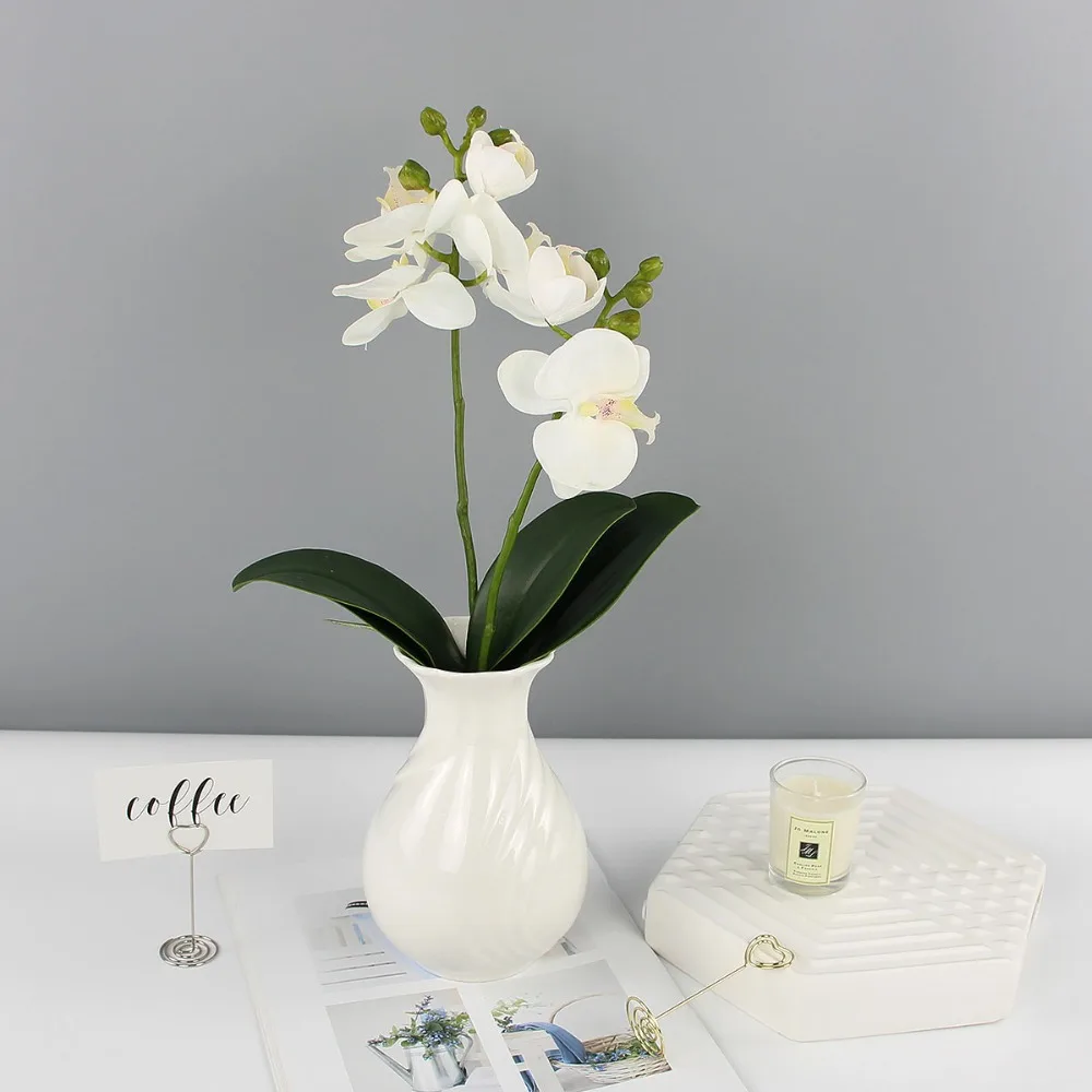 silk orchids artificial orchid fake orchid stem table centerpiece kitchen home decor1 (6)