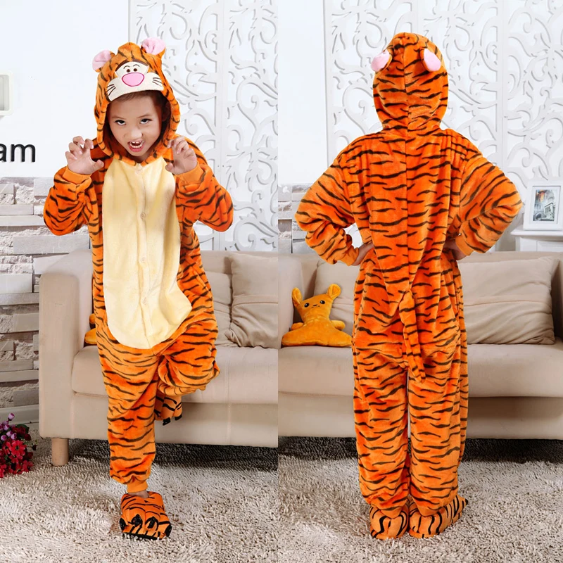 Детская зимняя одежда для сна с изображением животных; детская пижама панда с единорогом; комбинезон для маленьких девочек и мальчиков; Комбинезоны для детей 6, 8, 10, 12 лет - Цвет: L011