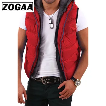 

ZOGAA Men Parkas Vest Warm Casual Cotton Coats Mens Sleeveless Jacket Men's Vest Waistcoat Fashion Male Vest New Autumn Winter