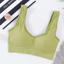 Модные Зеленые женские майки Топ для фитнеса бюстгальтеры бесшовное нижнее белье спортивный топ-стрейч Топы женские топы для сна