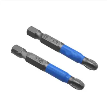 

12Pcs Cross Slip Bit Bag Blue Leather 12 Sets Of S2 Material Screwdriver Knife 50Mm Length Leather Bits