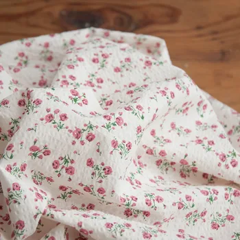 

High grade pure cotton sewing Salt shrinkage of safflower printing on white background tissu dress Cheongsam Robe fabric cotton