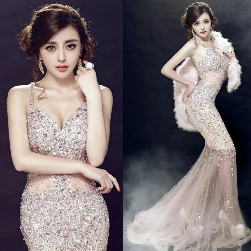 Promocionespecial Ver A Traves De Malla De Brillantes Diamante De Imitacion Vestido Cumpleanos Celebrar Partido Vestido De Prom Vestidos De Mujer Atuendo Para Cantante Dj Sexy Borla Vestidos May 2020