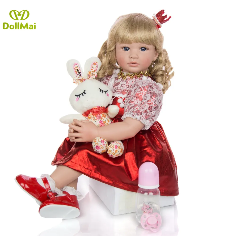 60 см Силиконовые Reborn Baby Doll игрушки для детей девочек Bonecas 24 дюйма принцесса Младенцы винил малыш живой Bebe подарок на день рождения