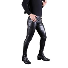 LinvMe мужские облегающие Chaparajos высокие эластичные локомотив Bootie леггинсы Горячая посадка карманы патч мягкая кожа байкерские мотоциклетные прямые