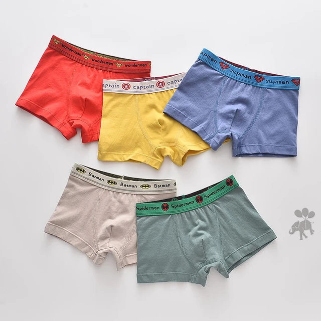 LJMOFA 5pcs 3-12T Cotton Boys Boxer Underpants Children's