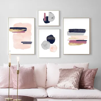 

Modern Abstract Golden Canvas Art Geometric Poster Nordic Living Room Bedroom Girl Room Wall Decoration Hanging Picture No Frame