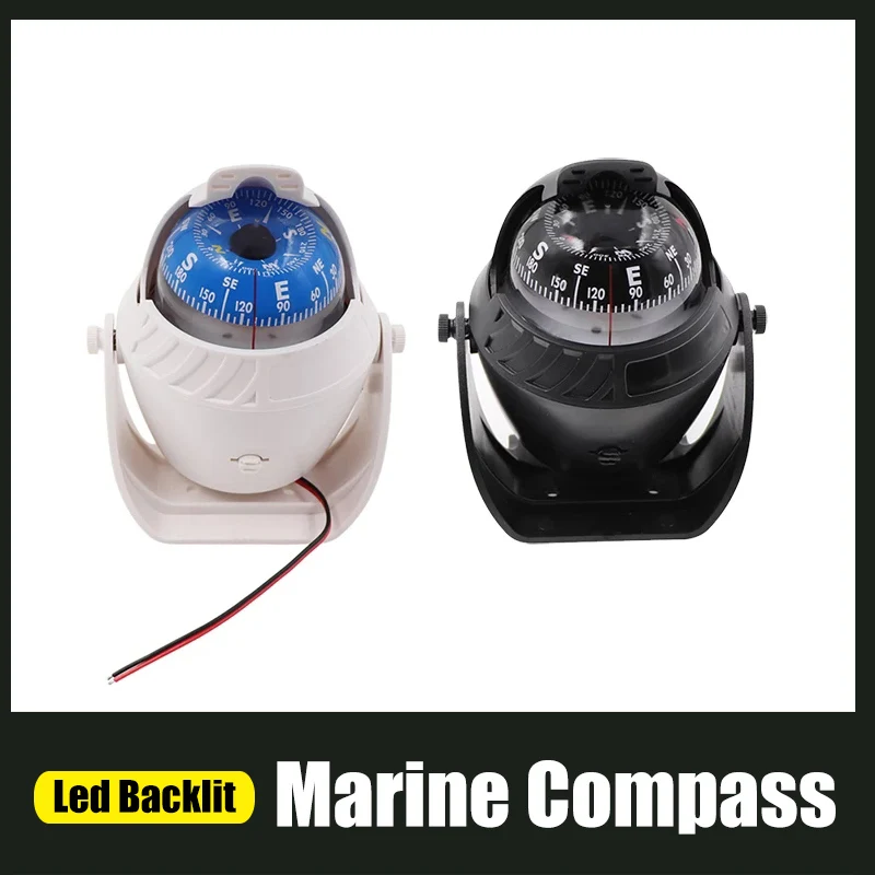 Sea Marine Compass With Led Lights Electronic Vehicle Car Compass