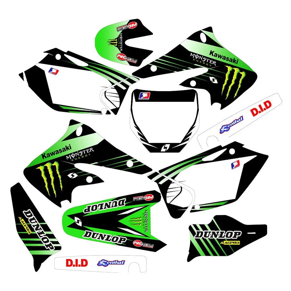 

For Kawasaki KX 250F 2004-2005 Ghost Claw Full Graphics Decals Stickers Custom Number Name 3M Bright Matte Stickers Waterproof