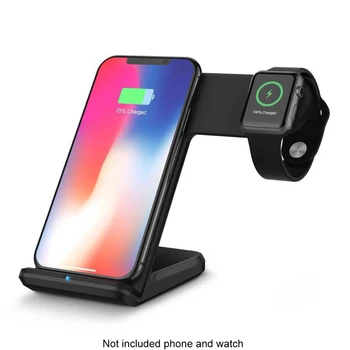 

2 In 1 Phone Holder Fast For IWatch Charging Stand Non-Slip Home Office Wireless Smart Desktop Car Qi Dock Safe Portable