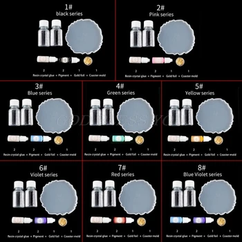 

Resin Casting Coaster Pigment Molds Kit Resin Silicone Coaster Molds Geode Agate Epoxy Coaster Molds Art Crafts Tools