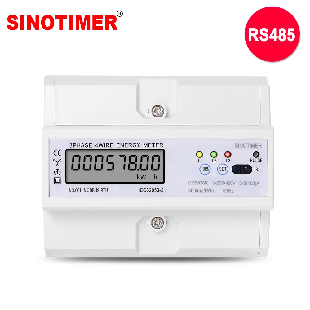 Цифровой ваттметр RS485 Modbus Rtu 3 фазный 4 проводной ЖК цифровой счетчик