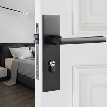 

Ultra Silence Door Lock Zinc Alloy Indoor Split Lock Simple Lock Cylinder Door Handle Set for Wooden Door
