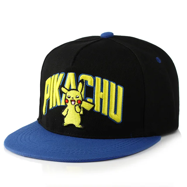 Pokemon Pikachu baseball cap peaked cap cartoon anime character flat brim hip hop hat couple outdoor sports cap birthday gifts 4