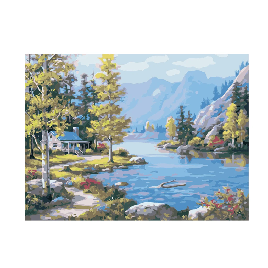 

NAIYUEOil Painting By Numbers Landscape Kits Drawing Canvas Hand Painted Home Decor DIY Pictures By Numbers Street Scenery