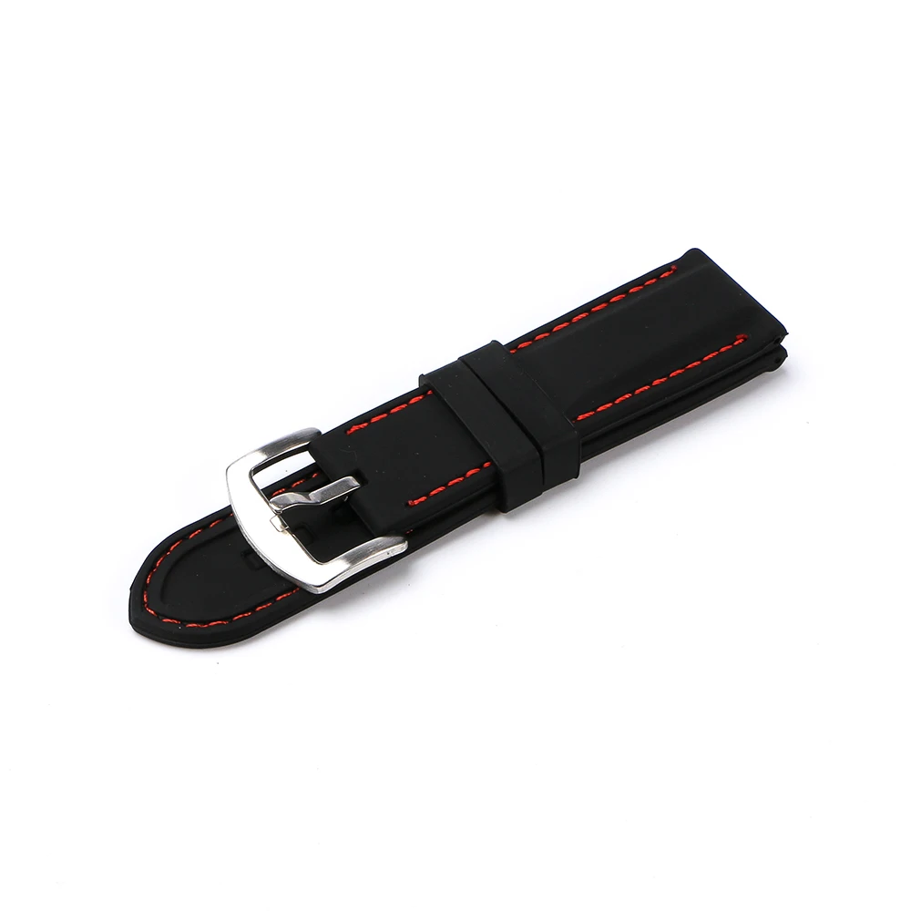 Universal Waterproof Silicone Sport Watch Band - Black Strap