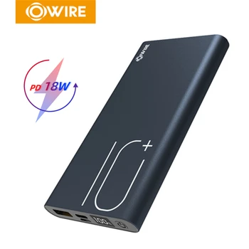 

OWIRE Power Bank 10000mAh Portable Charger USB Type C PD QC 3.0 Fast Charging Powerbank External Battery For Xiaomi