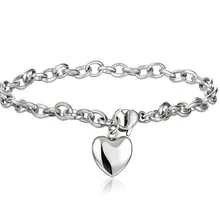 Любовь Сердце Тег Шарм браслет золото нержавеющая сталь звено цепи браслеты для женщин романтический свадебный Tiffan ювелирные изделия Femme