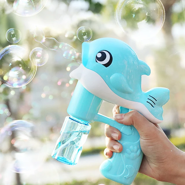 Bubble Blower Machine Toy  Soap Water Bubble Gun Cartoon Water Gun Gift For Kids Fully automatic music dolphin Bubble Gun 4