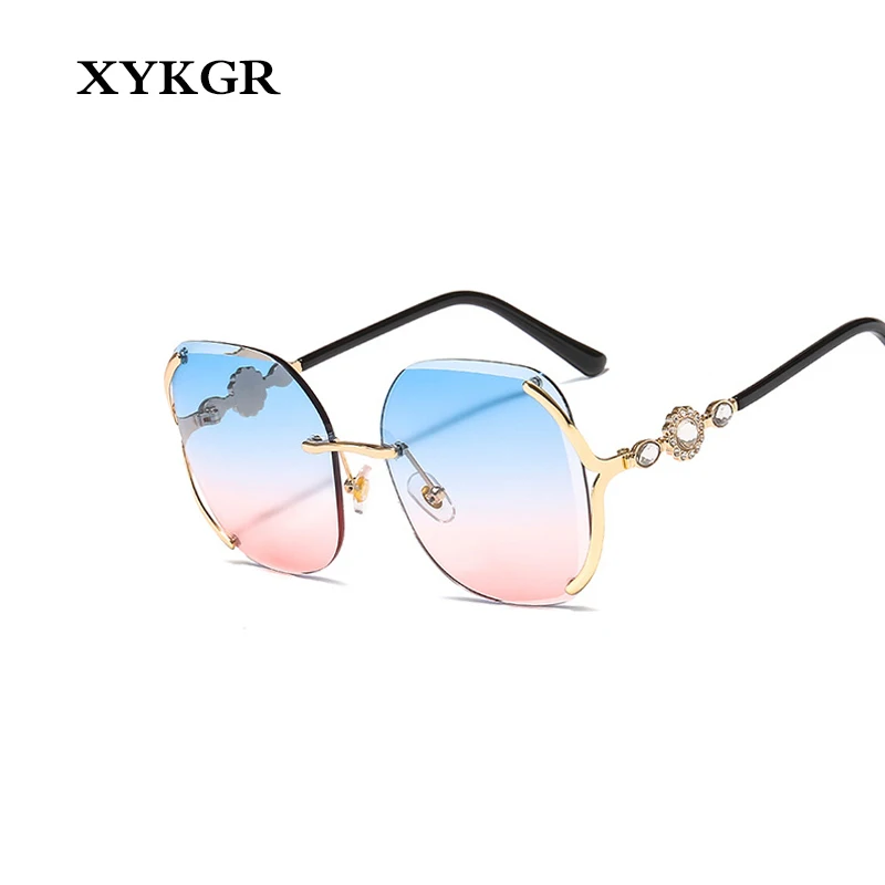 XYKGR новые бескаркасные Солнцезащитные очки женские квадратные модные солнцезащитные очки женские трендовые солнцезащитные очки с океанскими линзами мужские прогулочные солнцезащитные очки UV40