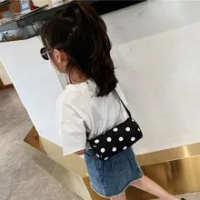 Детская сумка на плечо с принтом в горошек, модные сумки-мессенджеры для мальчиков и девочек, сумка через плечо в форме цилиндра# T10