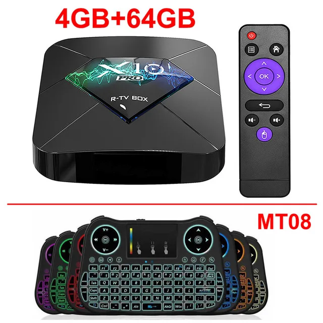 4GB 64GB add MT08 X10 PRO Android 9,0 Smart tv BOX Amlogic S905X2 Четырехъядерный 4 ГБ ОЗУ 64 Гб ПЗУ BT4.0 USB 3,0 2,4G/5G двойной wifi 3D 4K HDR телеприставка - Color: 4GB 64GB add MT08