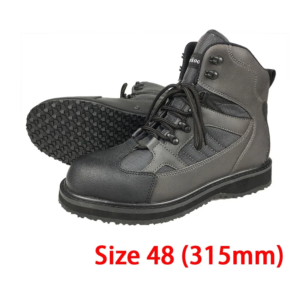 Рекламная обувь для рыбалки на свежем воздухе, охотничья обувь, войлочная или резиновая подошва, ботинки в стиле рок, подходят для рыбалки, одежды или штанов FM3 - Цвет: Size 48 rubber sole