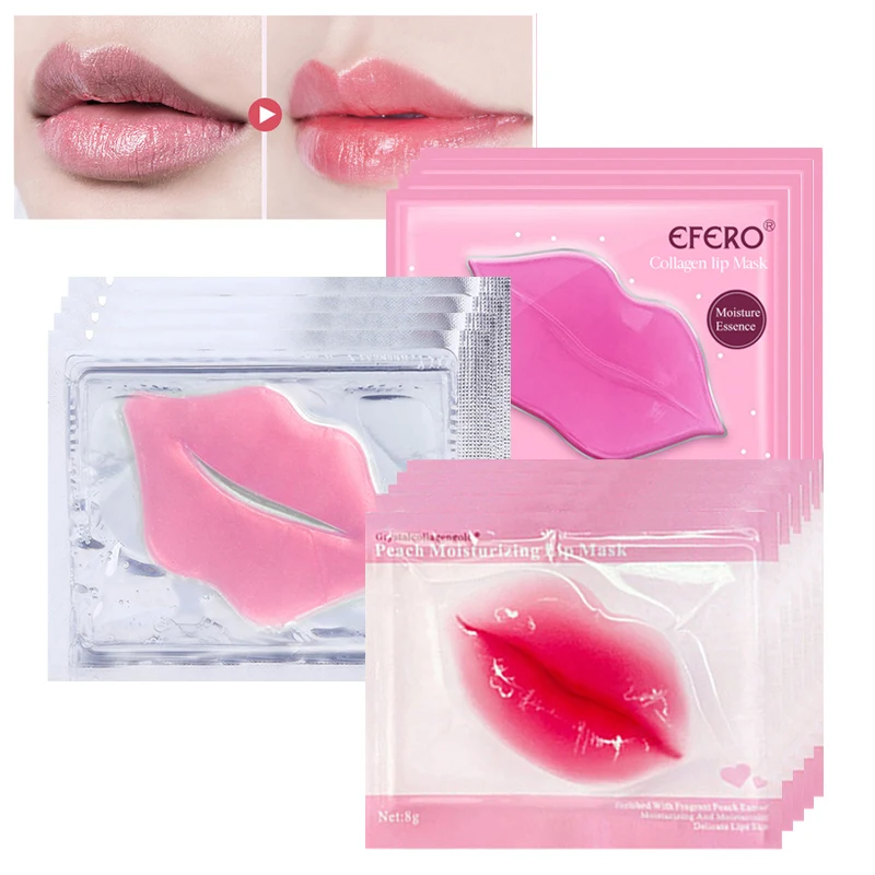 15 50packs Lip Mask Crystal Collagen Lip Masks Patch Anti Ageing
