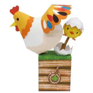 

Hen Chicken Birth 3D Paper Model Geometry Handmade DIY Papercut Creative Children Educational Toys Three-dimensional Paper Model