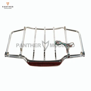 

Chrome Motorcycle LED Light Air Wing Luggage Rack case for Harley Touring Electra Street Glide 1993-2013