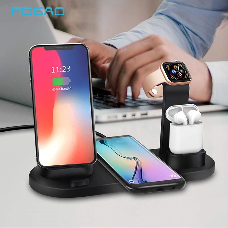 

FDGAO 10W Qi Wireless Charger 3 in 1 Quick Charge Dock Station For iPhone 11 Pro XS MAX XR X 8 7 Plus AirPods pro Apple Watch