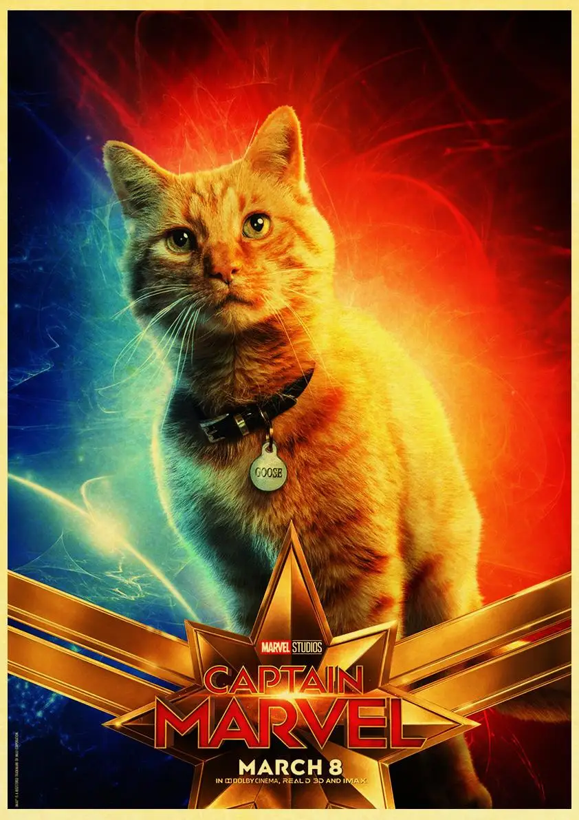Фильм Marvel постер капитан Марвел ретро крафт-бумага постер хорошее качество печатные настенные художественные декоративные картины для дома комнаты - Цвет: E137