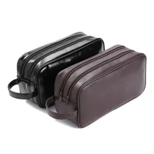 

PU Travel Toiletry Bag Organizer Toilet Cosmetic Case Women Men Storage Box Supplies Vintage Wash Makeup Storage Bags Handbag