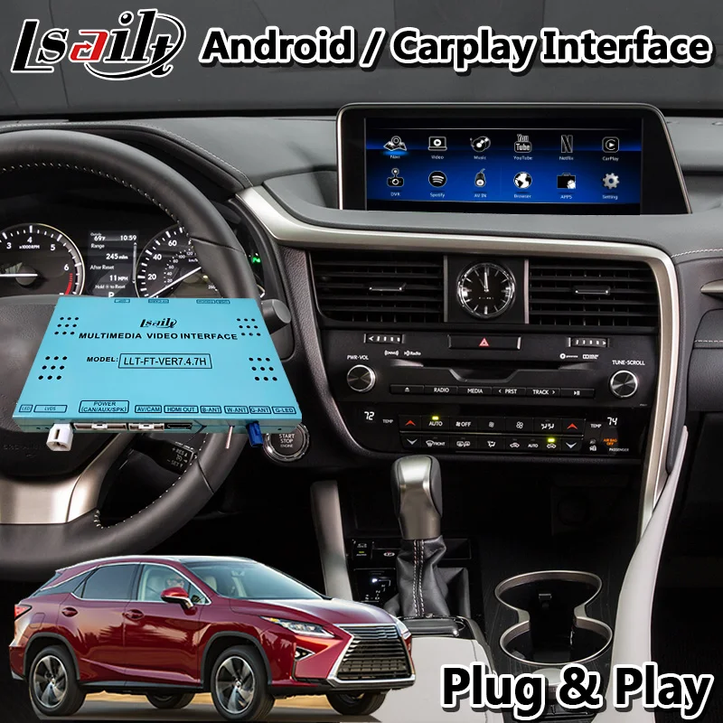Lsailt Android Carplay Interface for Lexus RX350 RX450h RX200T RX 2013-2019 Mouse Control Multimedia Video GPS Navigation System