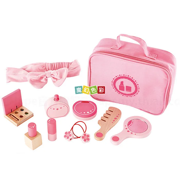 

Dressing Box Children Model Wood Play House Toys Wood Girls Makeup Tool Makeup Handbag Export