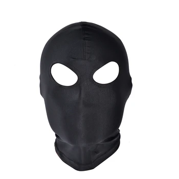 SexyToys Open Mouth Eye Bondage Party Mask Cosplay Slave punish Headgear Mask Exotic Apparel Sex Products BDSM Fetish Mask Hood 4