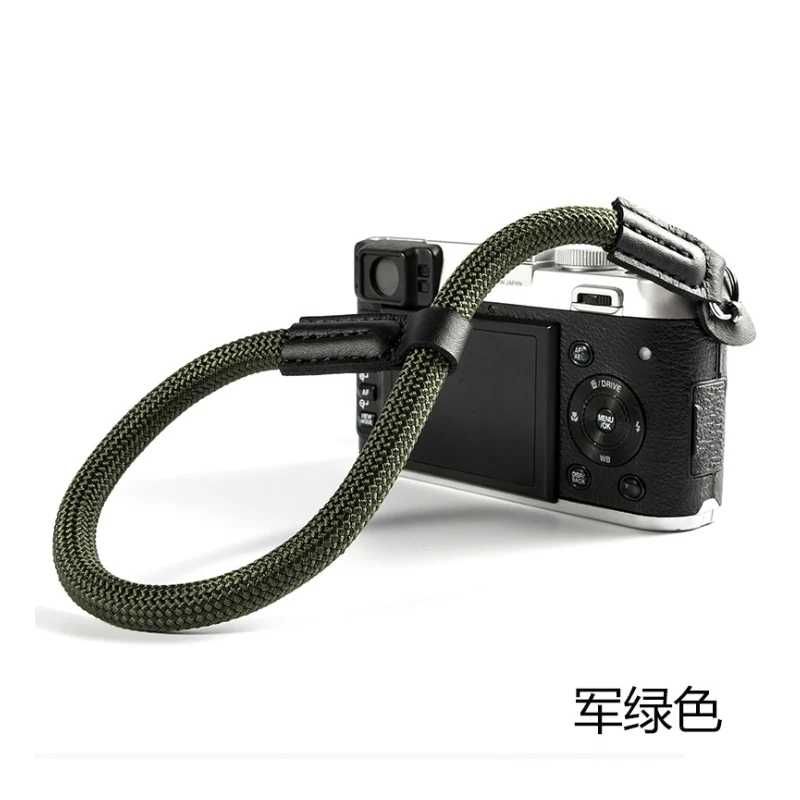 Камера наручный ремешок для SONY A6000 A6100 A6300 A6400 A6500 A6600 NEX-6 NEX-7 A7 A7R2 сцепление с поверхностью из Паракорда плетеный браслет - Цвет: Dark green