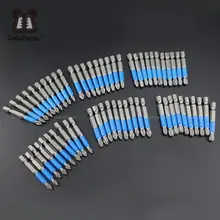 Frete Grátis 10Pcs Gcr15 Shanked Anti Slip Bits Chave de Fenda Phillips Bits Hex Magnética Única Cabeça PH1/PH2/PH3 50mm