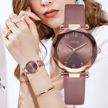 

Fashion Ladies Dress Quartz Wrist Watch Simple Pink Retro Women Watches Ulzzang Luxury Brand Female Vintage Leather Clock Gift