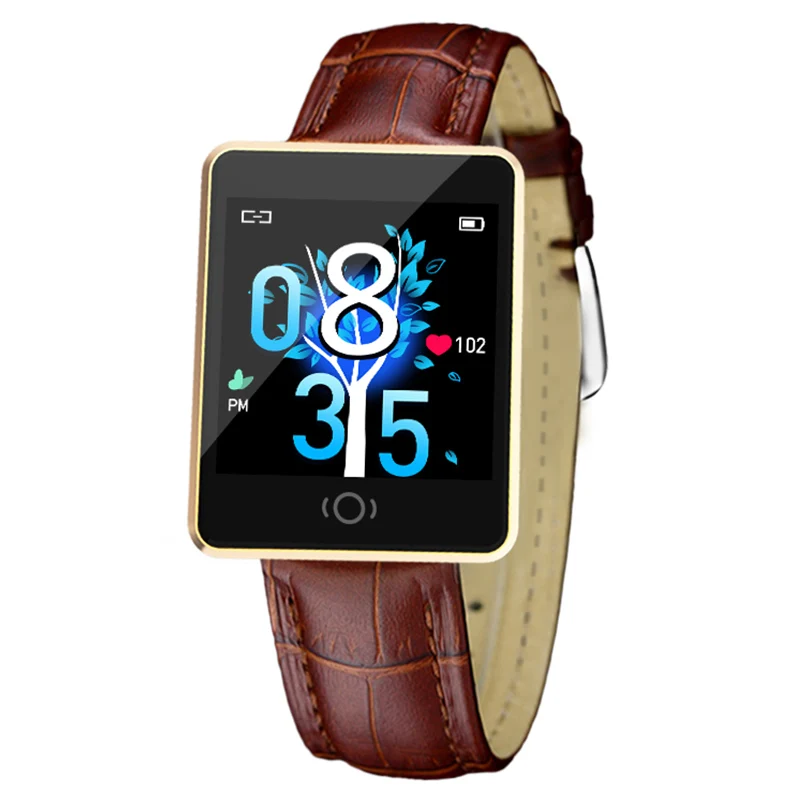 CK19 умные часы IP67 водонепроницаемые носимые устройства Bluetooth Шагомер монитор сердечного ритма цветной дисплей умные часы для Android/IOS - Цвет: CK26 Brown