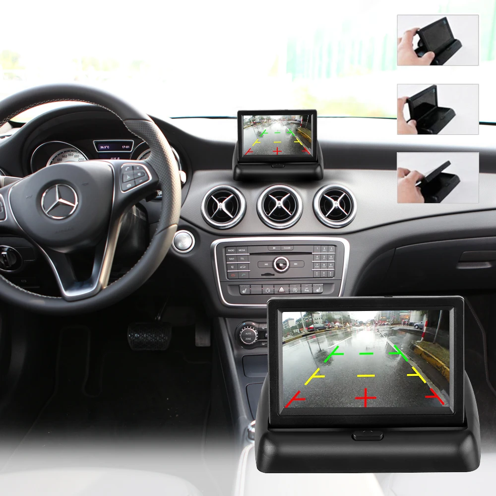 

Car Reversing Camera Universal Rear View Night Vision Reversing Cameras With 4.3 Inch Digital TFT LCD Monitor And Power Cable
