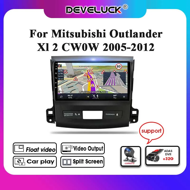 Автомобильный радиоприемник на Android 8 ядер для Mitsubishi Outlander Xl 2 CW0W 2005 2012 4G + 64G RDS