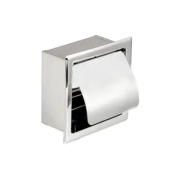 

Stainless Steel Bathroom In-Line Tissue Holder Toilet Built-In Tissue Box Reel Hotel Kitchen Bathroom Roll Tray