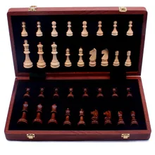 Najwyższej klasy zestaw drewnianych szachów duża tradycyjna klasyczna praca ręczna składana szachownica z litego drewna na prezent dla dziecka tanie tanio 6 lat Drewniane CN (pochodzenie) Szachy warcaby 1 * Chess with box Wooden Chess Set wooden rosewood beech as pictures
