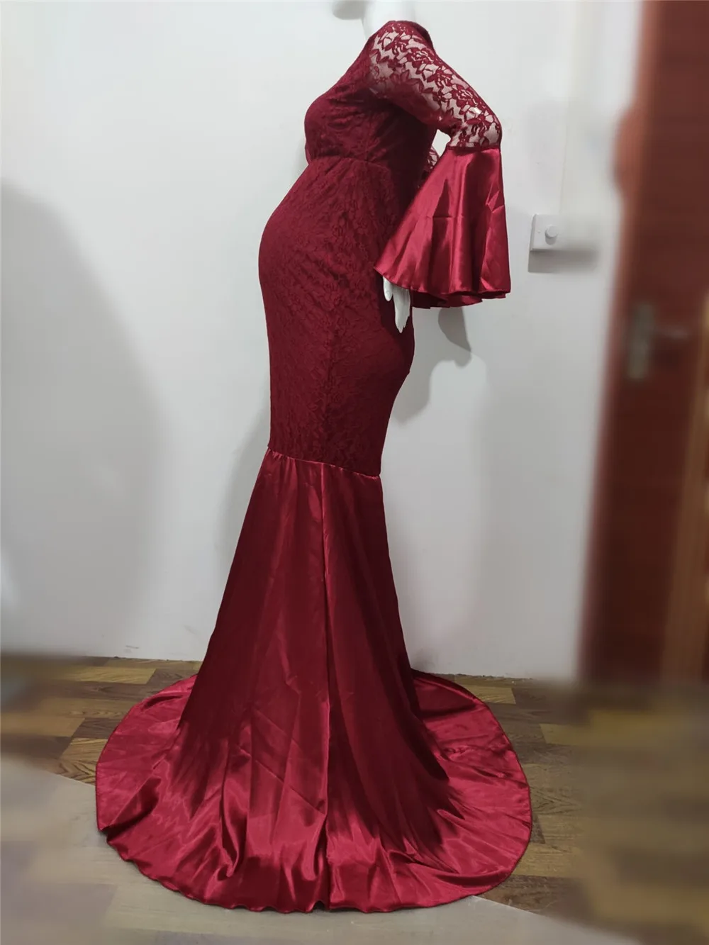 Elegence Lace Maternity Dresses For Photo Shoot Props Sexy Pregnancy Dress For Photography Long Pregnant Women Maxi Gown Clothes (11)