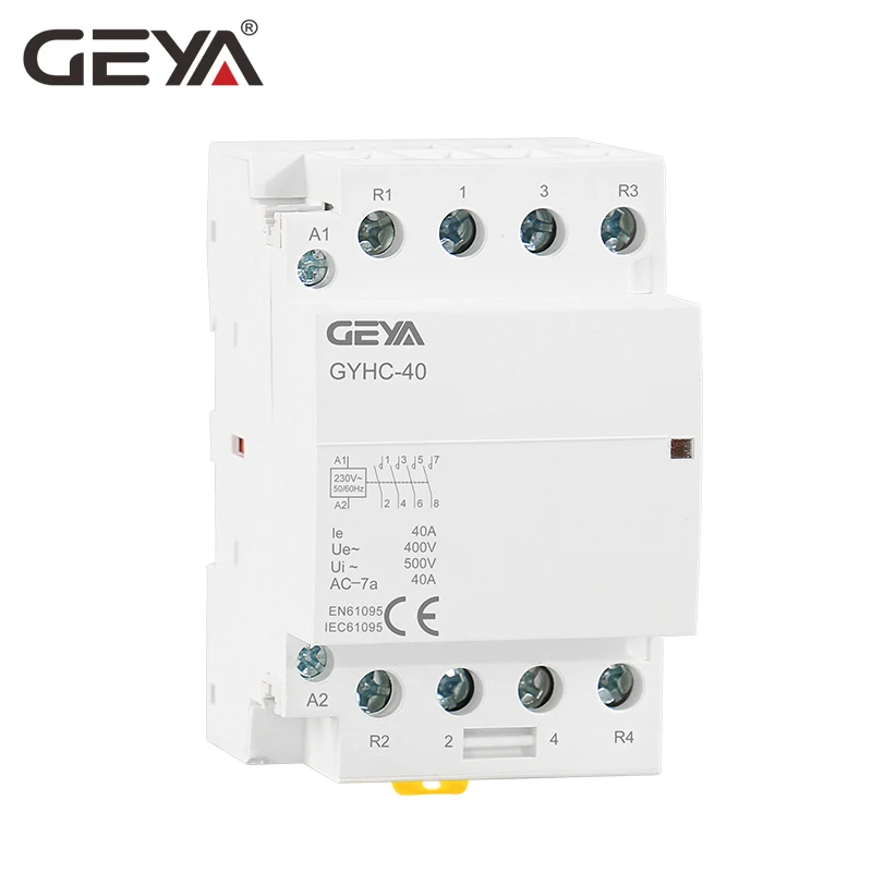 

Free Shipping GEYA 4P 40A 4NO or 2NC2NO 220V/230V 50/60HZ Din Rail Household AC Modular Contactor