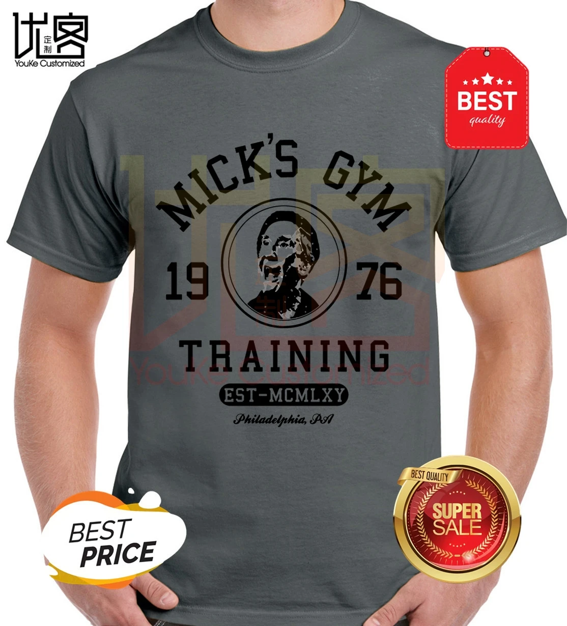 Mighty mick's gym Мужская забавная футболка rocky тренировочный топ боксера Бальбоа