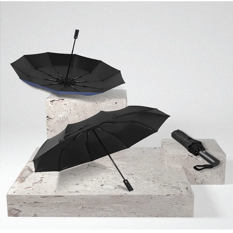 

2019 New Ten Bone Automatic Folding Umbrella Ladies Car Umbrella UV Umbrella Men's Business Windproof Umbrella Portable Umbrella