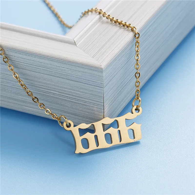 Stainless Steel Angel Number Necklace 111 222 333 444 555 666 777 888 999 For Women Men Lucky Number Chain Necklaces Jewelry